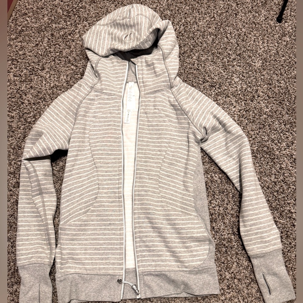 Lululemon jacket. Grey stripes. Size 4.